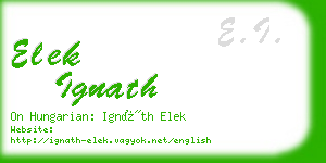 elek ignath business card